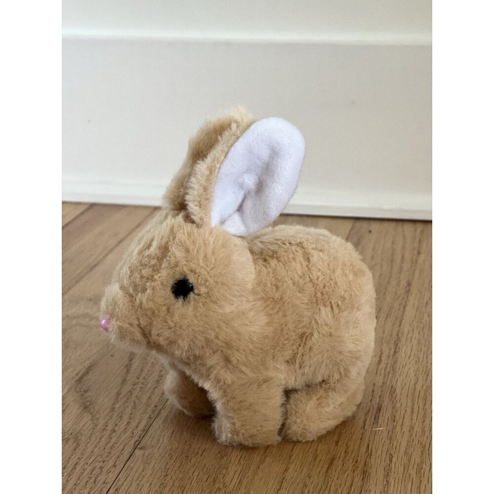 Hopping Plush Rabbit Toy Interactive Electronic Pet Bunny Tan New - Picture 2 of 10